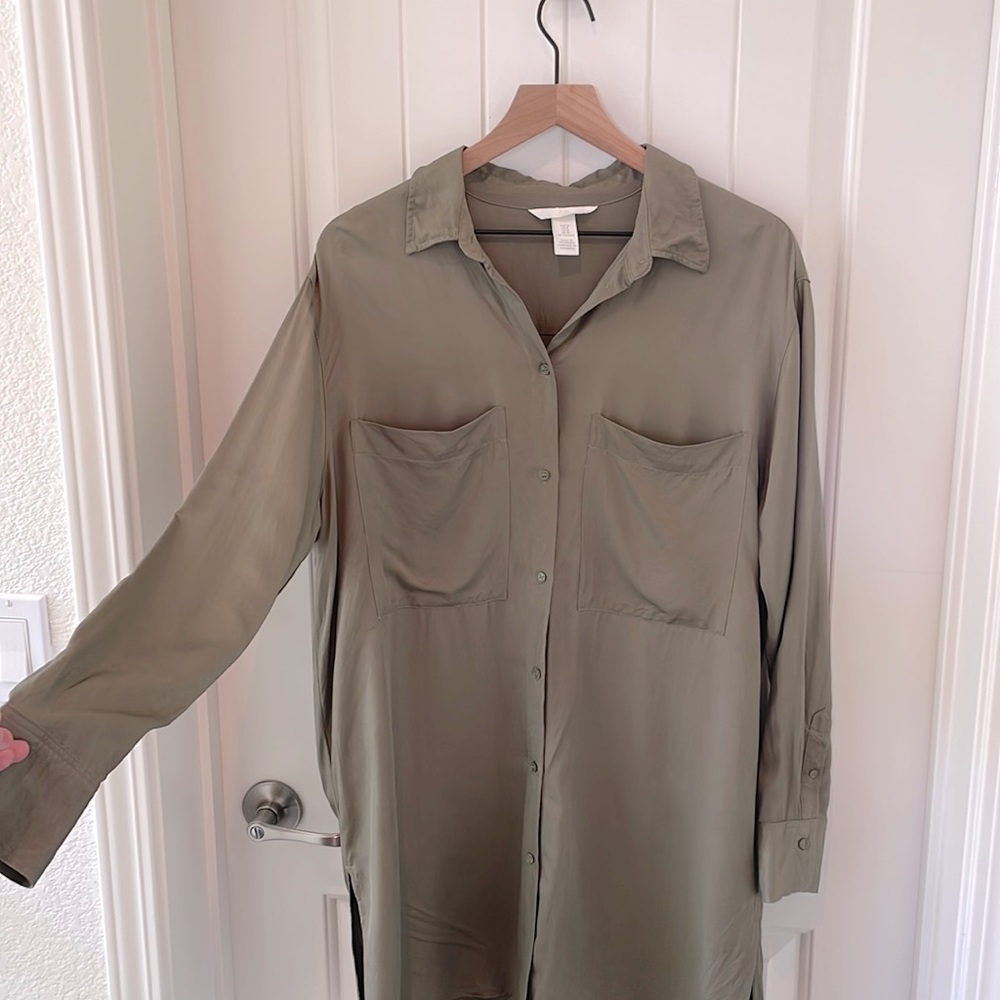 H&M Olive Tunic- oversized NWOT - Picture 5 of 11
